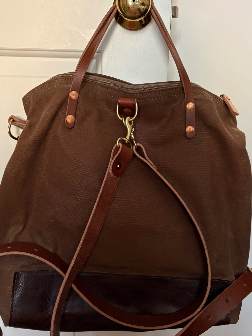 Meanwhile field tan wax canvas backpack-BNNU - Picture 3 of 5